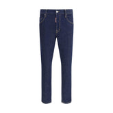 Dsquared² Blue Cotton Straight-Leg Jeans